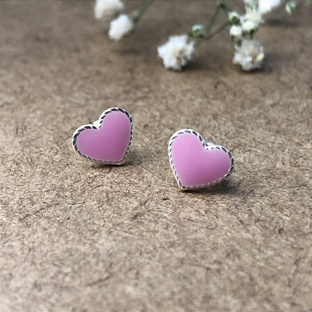 Brinco Coração Rosa em prata 925 – Arena Plata (imagem 4)