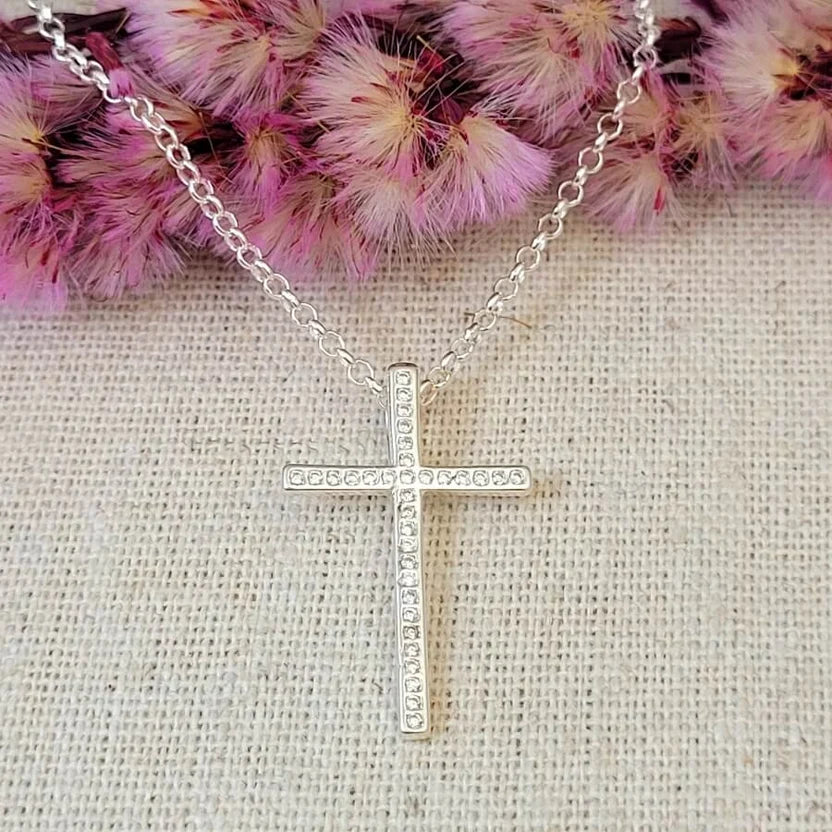 Pingente Cruz Cravejada com Zircônia em prata 925 – Arena Plata (imagem 3)