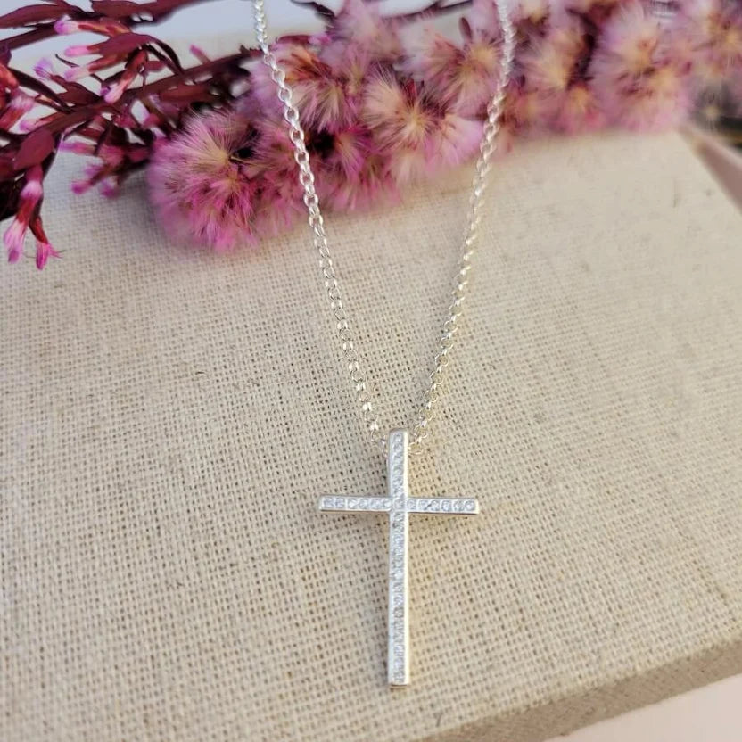 Pingente Cruz Cravejada com Zircônia em prata 925 – Arena Plata (imagem 5)
