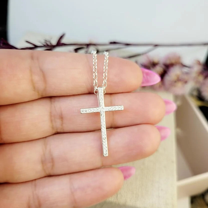 Pingente Cruz Cravejada com Zircônia em prata 925 – Arena Plata (imagem 6)