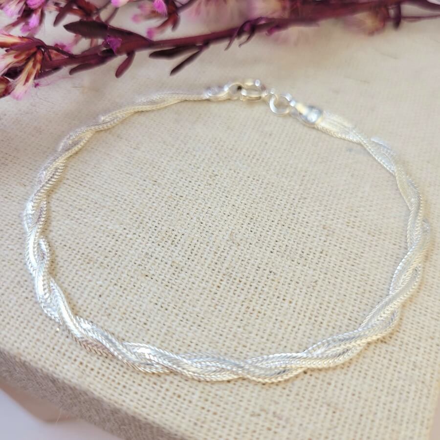 Pulseira trançada 18cm prata 925 – Arena Plata