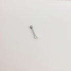Piercing de furo coração com zircônia prata 925 — modelo helix e tragus
