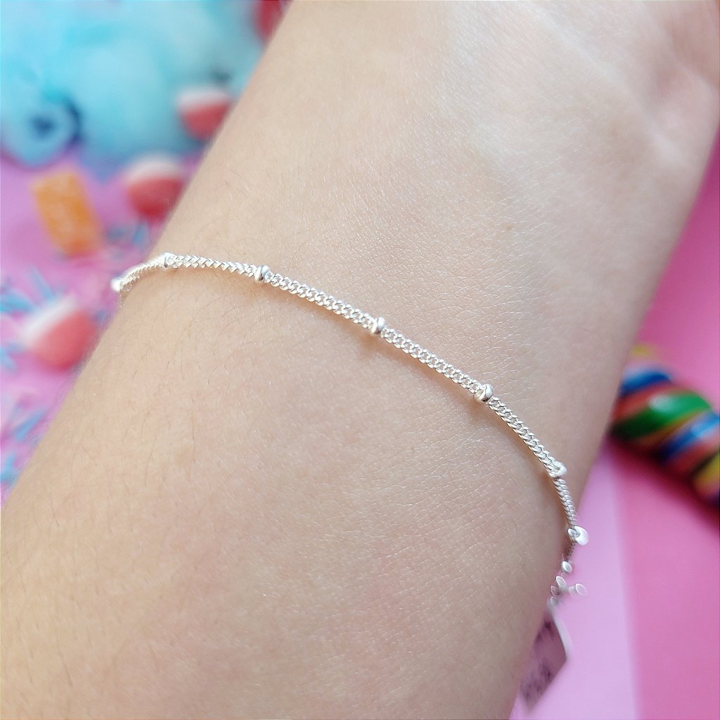 Pulseira Lívia prata 925 — close