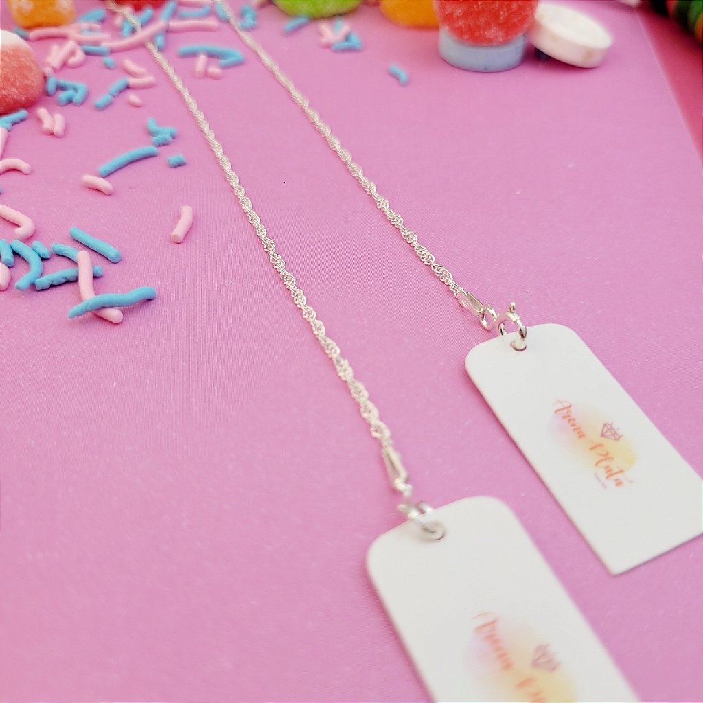 Pulseira infantil unissex 15cm prata 925 — detalhe