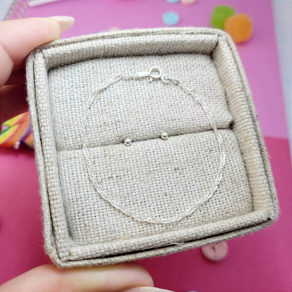Kit pulseira e brinco Fernanda prata 925 — conjunto