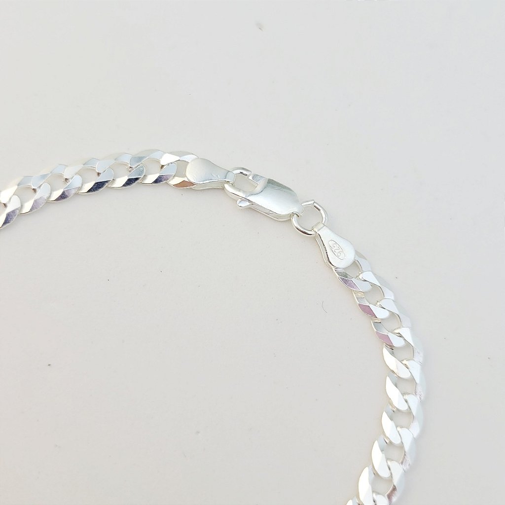 Pulseira Grumet 5mm prata 925 — close