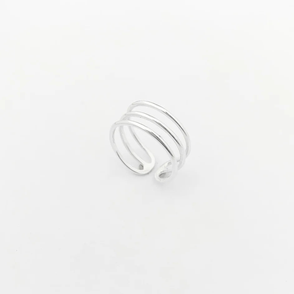 Anel minimalista aros ajustável em prata 925 – Arena Plata (imagem 5)