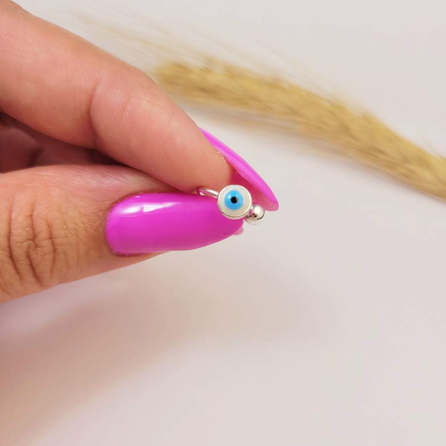 Piercing Fake olho grego em prata 925 – Arena Plata (imagem 2)