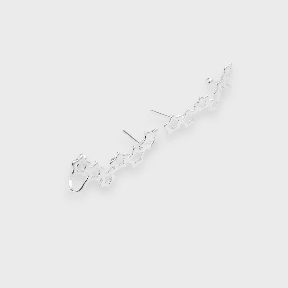 Brinco Ear Cuff de Estrelas Vazadas em prata 925 – Arena Plata (imagem 4)