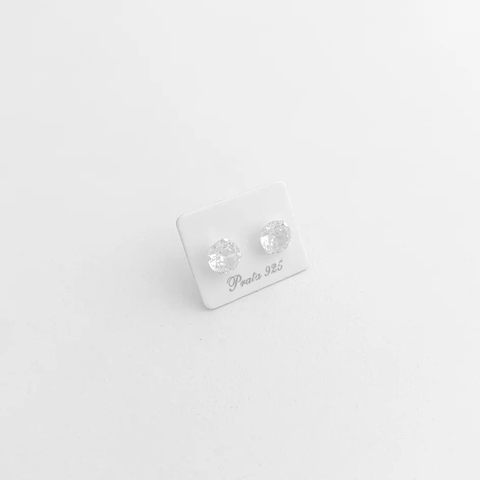Brinco de Zircônia Redonda -7MM em prata 925 – Arena Plata (imagem 3)