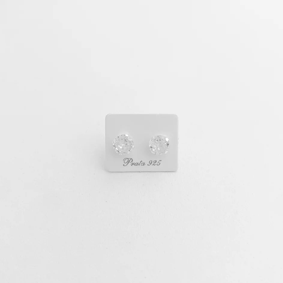 Brinco de Zircônia Redonda -7MM em prata 925 – Arena Plata (imagem 2)