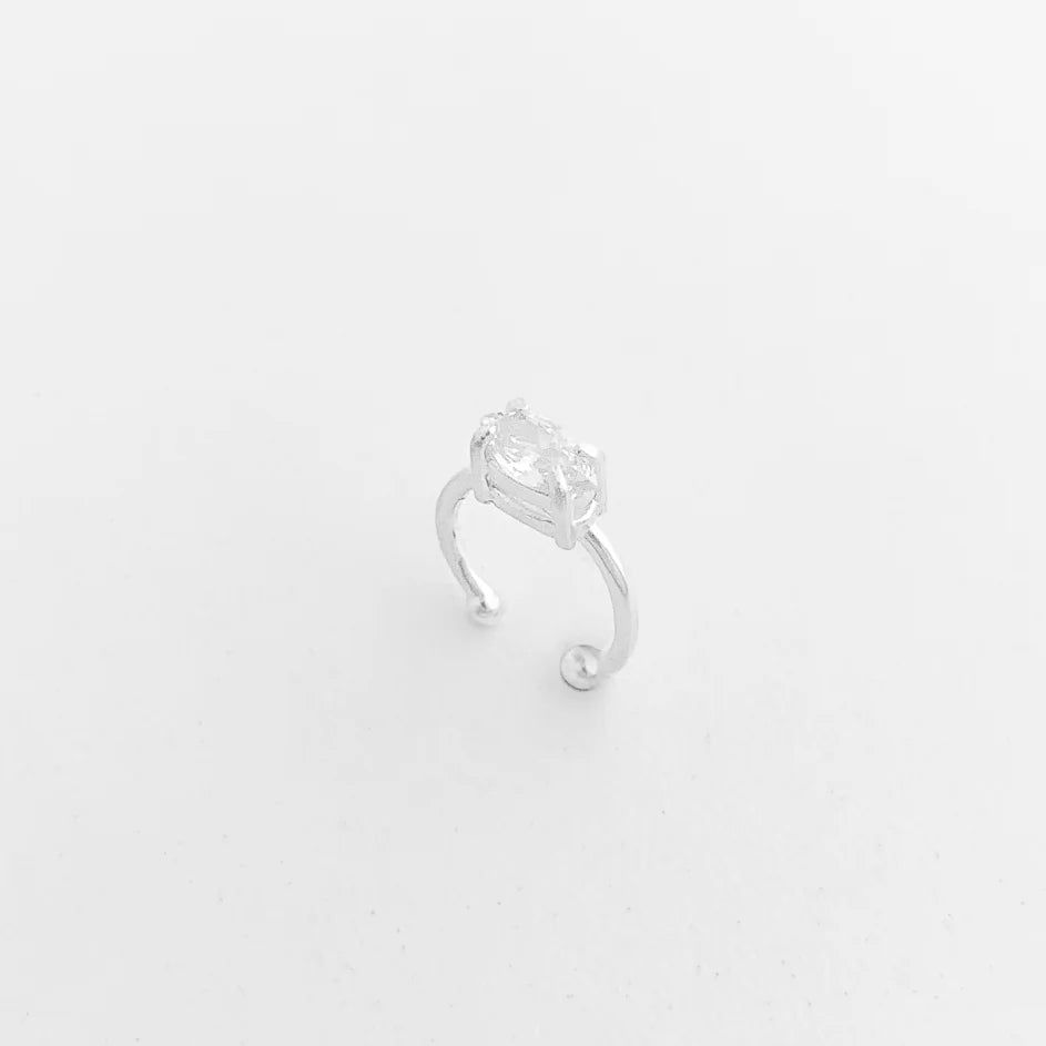 Piercing Fake zircônia retangular em prata 925 – Arena Plata (imagem 1)