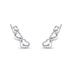 Brinco Ear Cuff 3 Corações em prata 925 – Arena Plata (imagem 1)