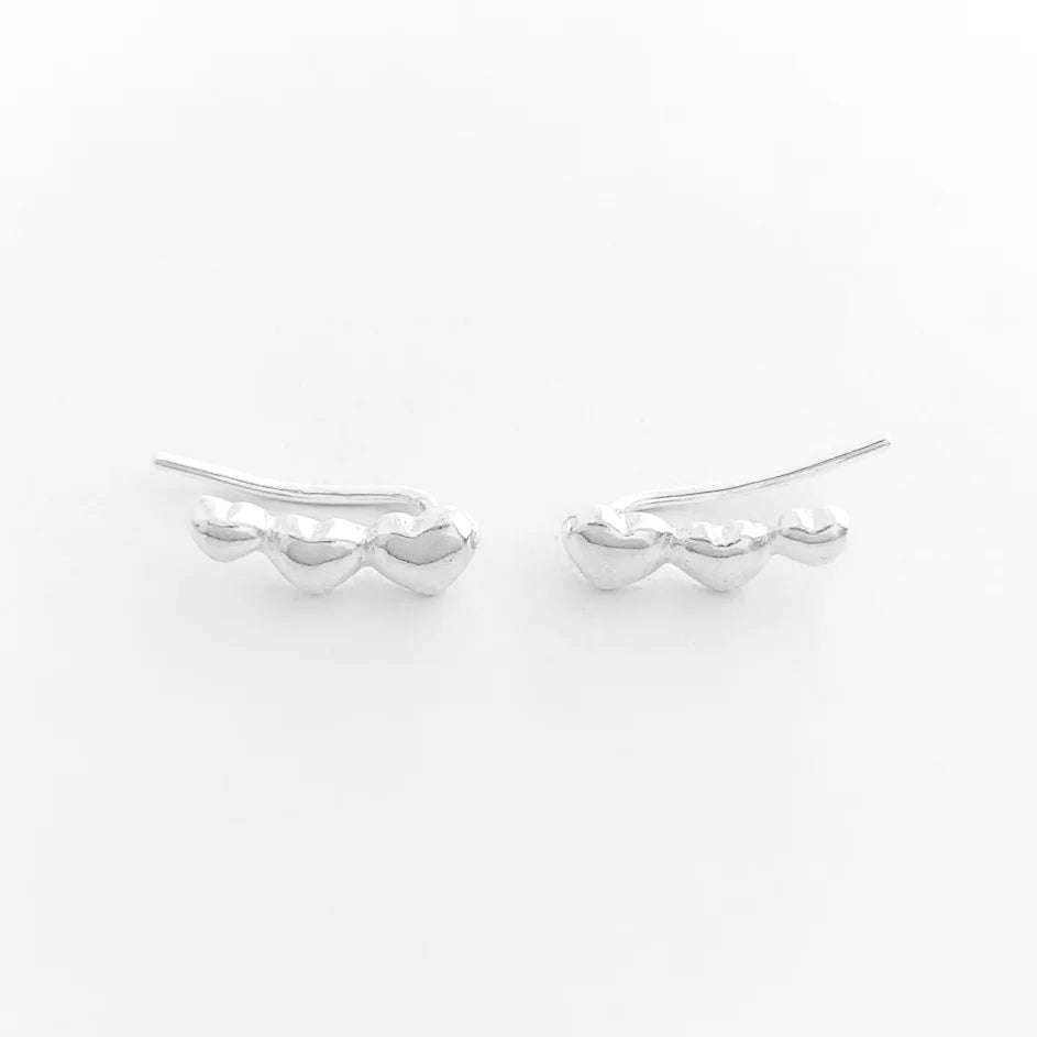 Brinco Ear Cuff 3 Corações em prata 925 – Arena Plata (imagem 2)