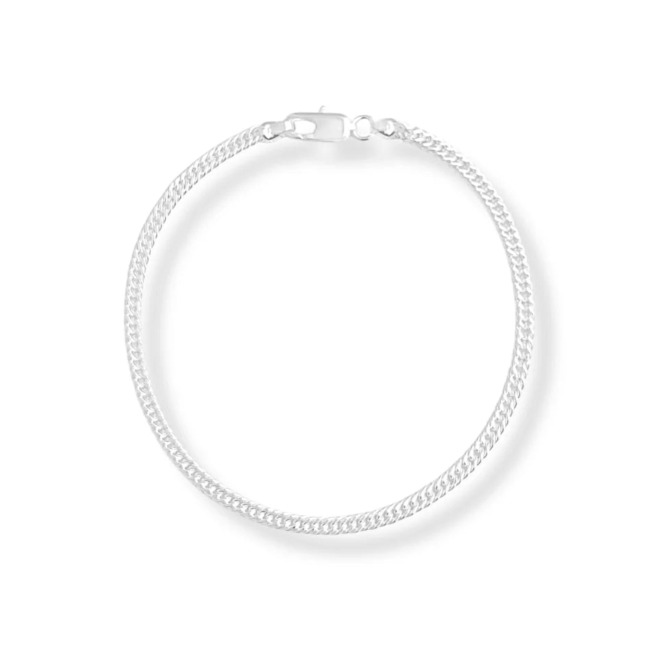 Pulseira grumet dupla retangular 3mm 20cm em prata 925 – Arena Plata (imagem 1)