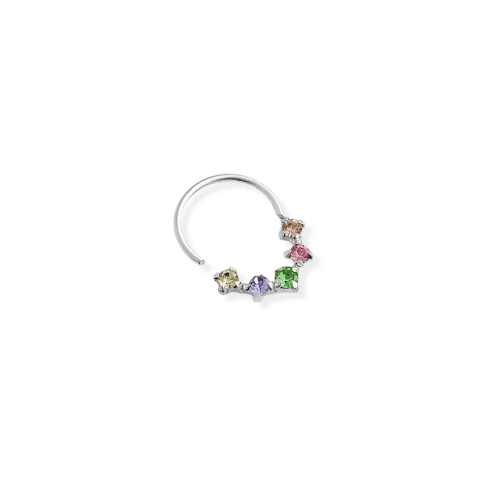 Piercing de Furo com Zircônia Colorida em prata 925 – Arena Plata (imagem 2)