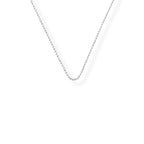 Corrente bolinha diamantada média 80cm prata 925