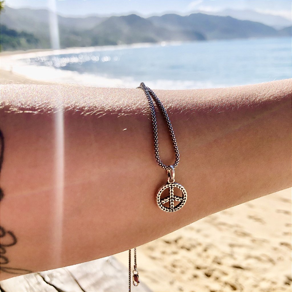 Pingente Símbolo Paz em prata 925 – Arena Plata (imagem 3)