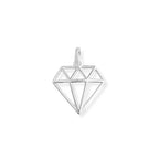 Pinegente com Formato de Diamante Vazado em prata 925 – Arena Plata (imagem 1)