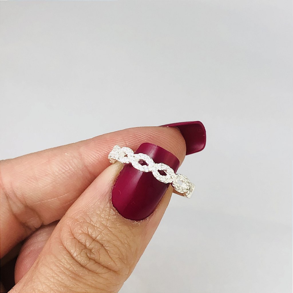 Anel cravejado com micro zircônias em prata 925 – Arena Plata (imagem 3)
