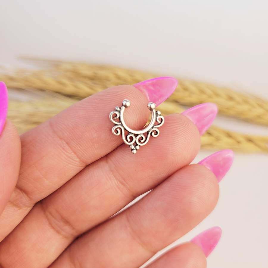 Piercing fake septo arabesco em prata 925 – Arena Plata (imagem 2)