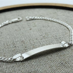 Pulseira Trama prata 925 com chapinha lisa (imagem 2)
