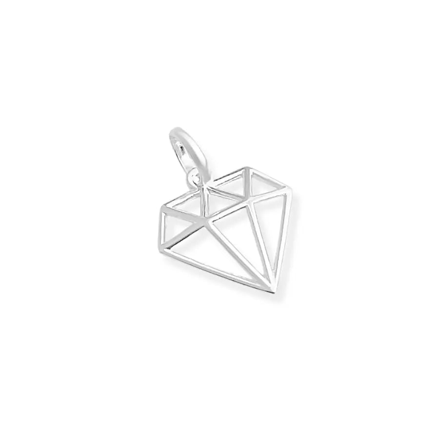 Pinegente com Formato de Diamante Vazado em prata 925 – Arena Plata (imagem 2)