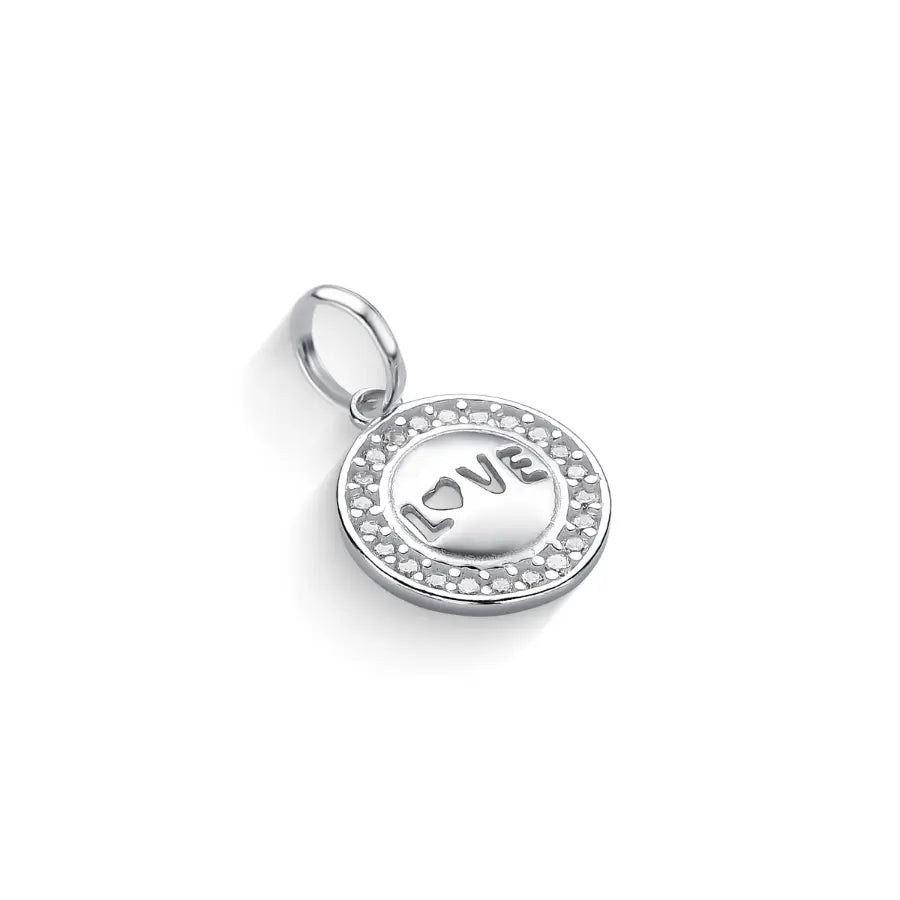 Pingente Medalha Love Vazado Cravejada com Zircônias em Prata 925 – Arena Plata (imagem 2)