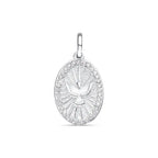 Pingente Medalha do Espírito Santo Cravejada com Zircônias em prata 925 – Arena Plata (imagem 2)