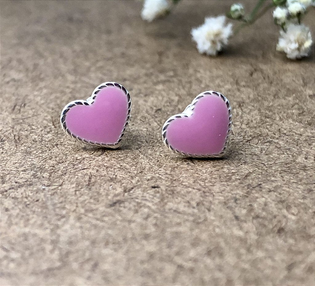 Brinco Coração Rosa em prata 925 – Arena Plata (imagem 5)