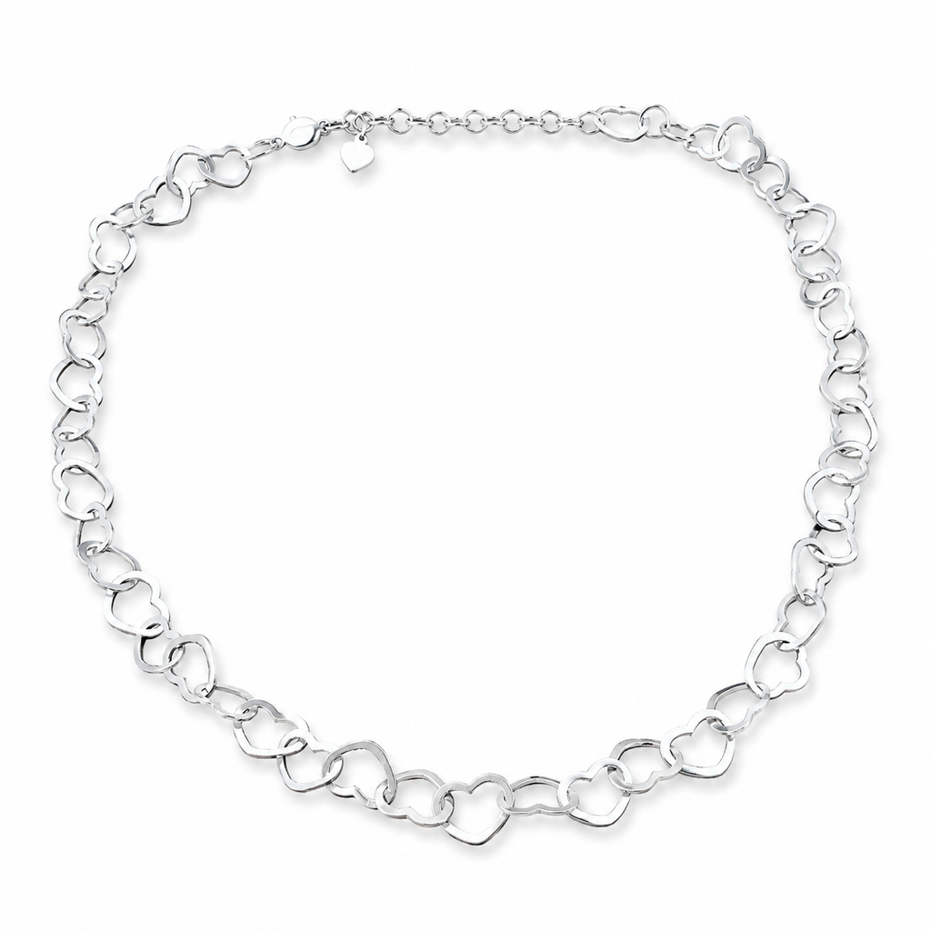 Choker elo corações 35cm + 5cm extensor Prata 925 – Arena Plata (imagem 1)