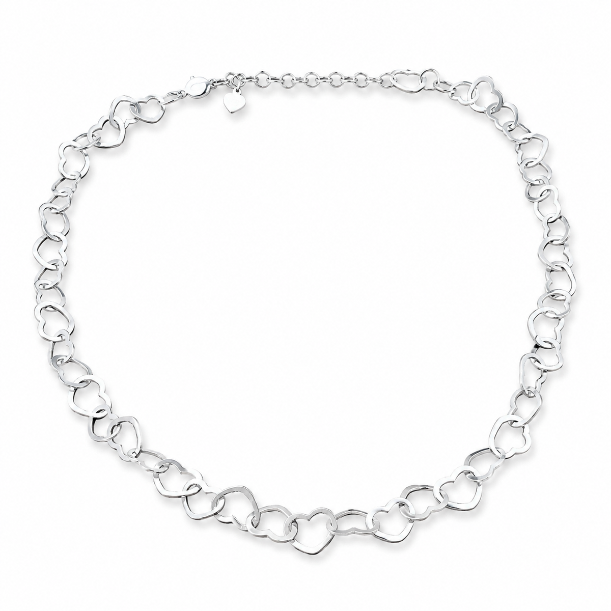 Choker elo corações 35cm + 5cm extensor Prata 925 – Arena Plata (imagem 1)