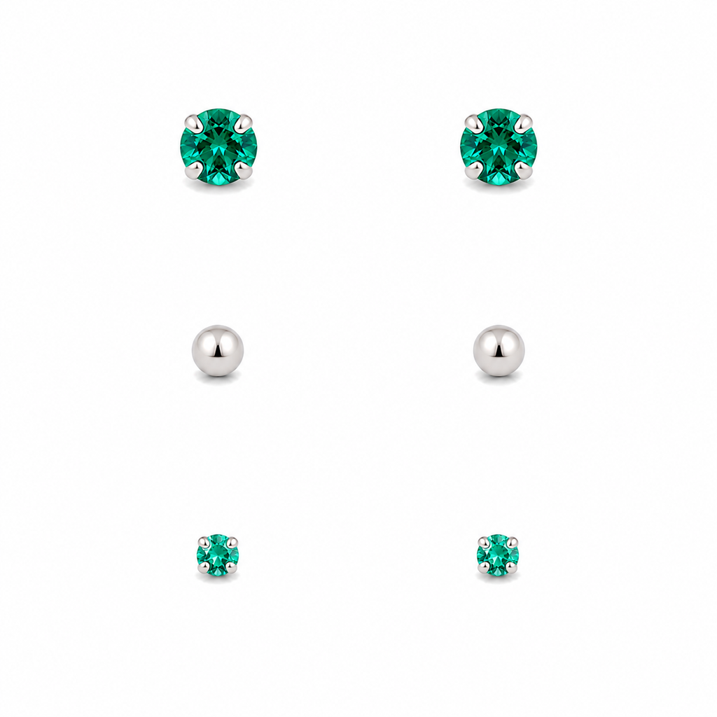Trio de brincos Bella prata 925