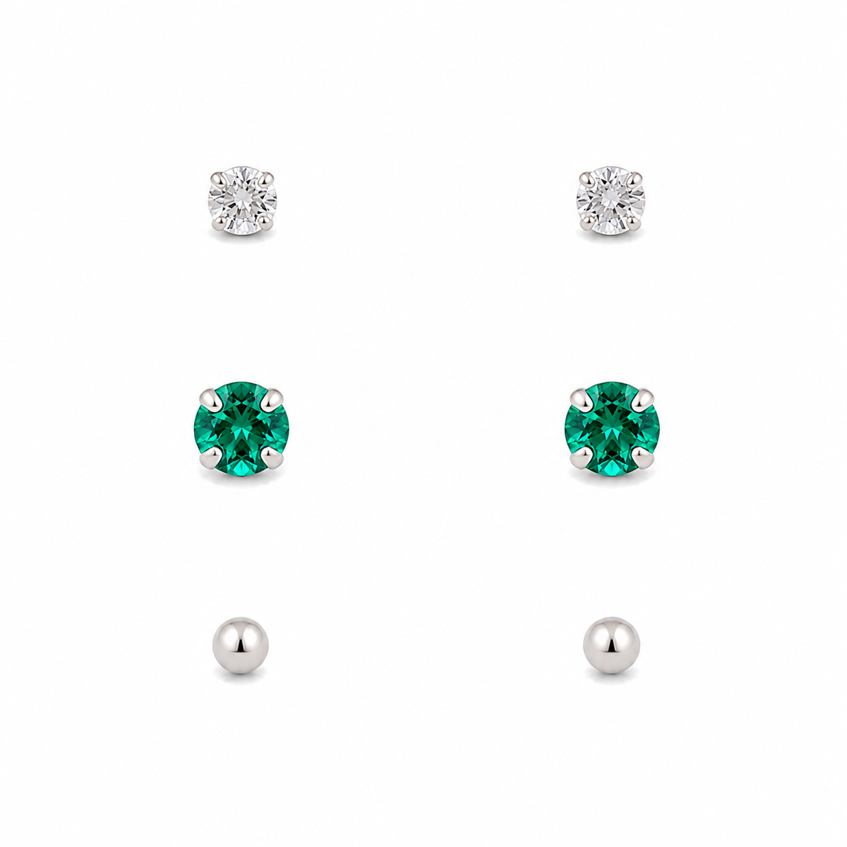 Trio de brincos Manu prata 925
