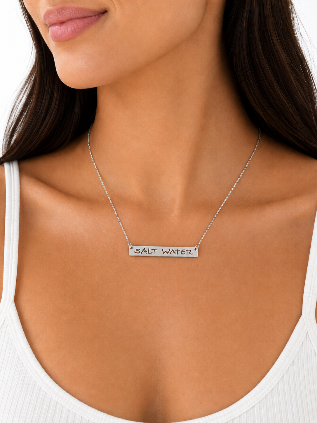 Gargantilha placa Salt Water 45cm em prata 925 – Arena Plata (imagem 2)