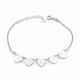 Pulseira 5 corações 17cm prata 925