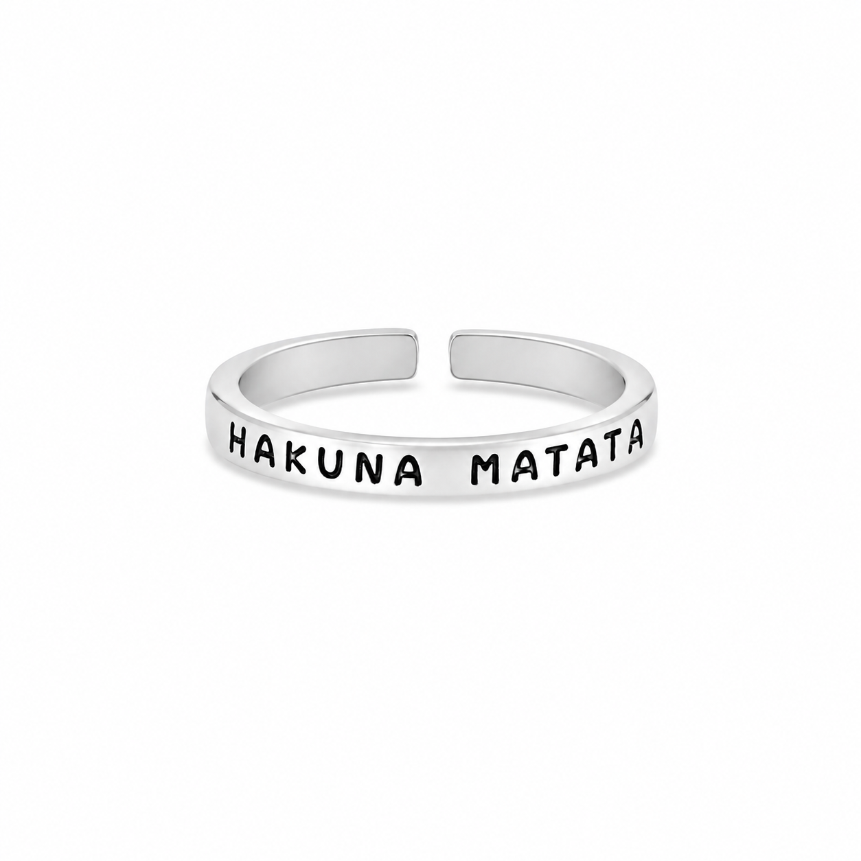 Anel Hakuna matata (Falange e infantil) em prata 925 – Arena Plata (imagem 1)