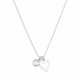 Choker Pingentes Coração Vazado e ponto de luz 35cm + extensor 8cm Prata 925