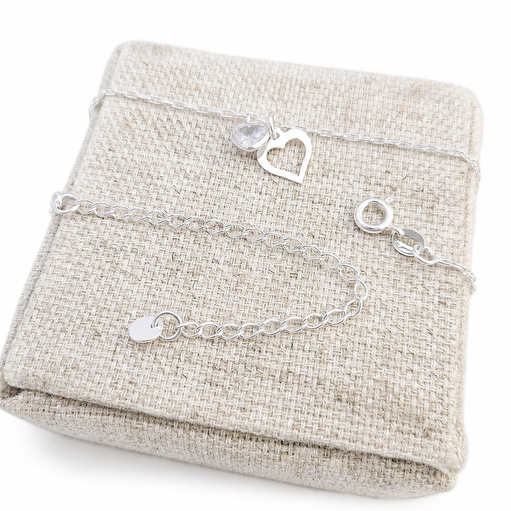 Choker Pingentes Coração Vazado e ponto de luz 35cm + extensor 8cm Prata 925 – Arena Plata (imagem 3)