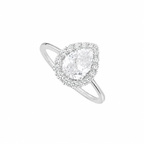 Anel Solitário Gota de Zircônia com Micro Zircônias em Prata 925 – Arena Plata (imagem 1)