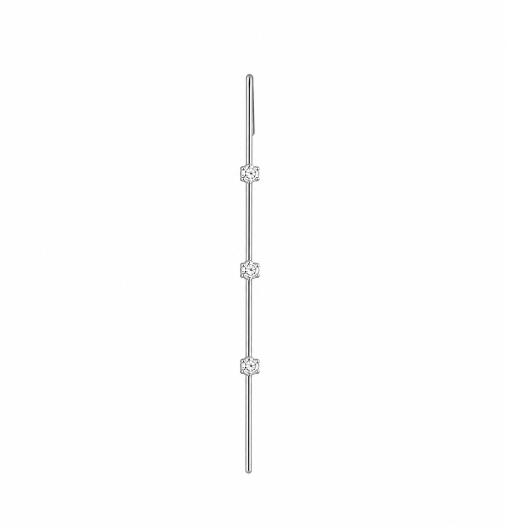 Ear Pin com 3 Zircônias em Prata 925 – Arena Plata (imagem 1)