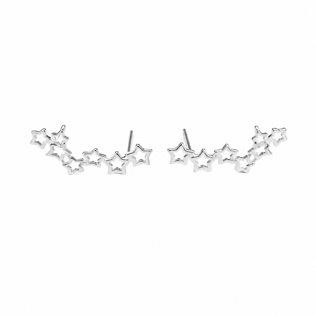 Brinco Ear Cuff de Estrelas Vazadas em prata 925 – Arena Plata (imagem 2)