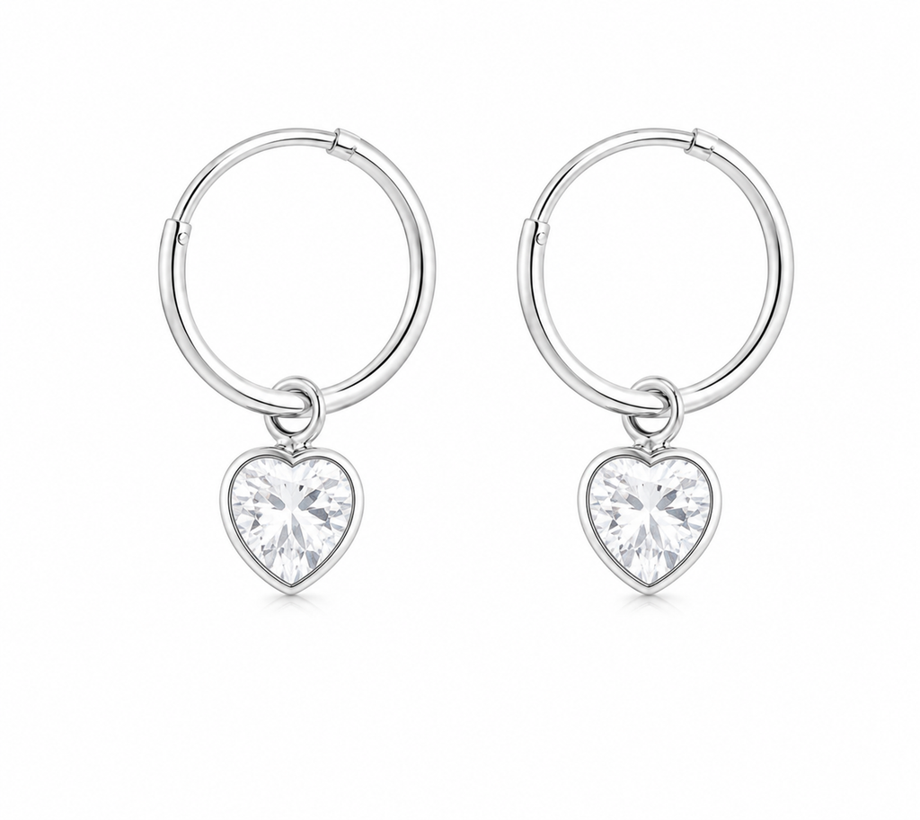 Argolas zircônias de coração Prata 925 – Arena Plata (imagem 2)