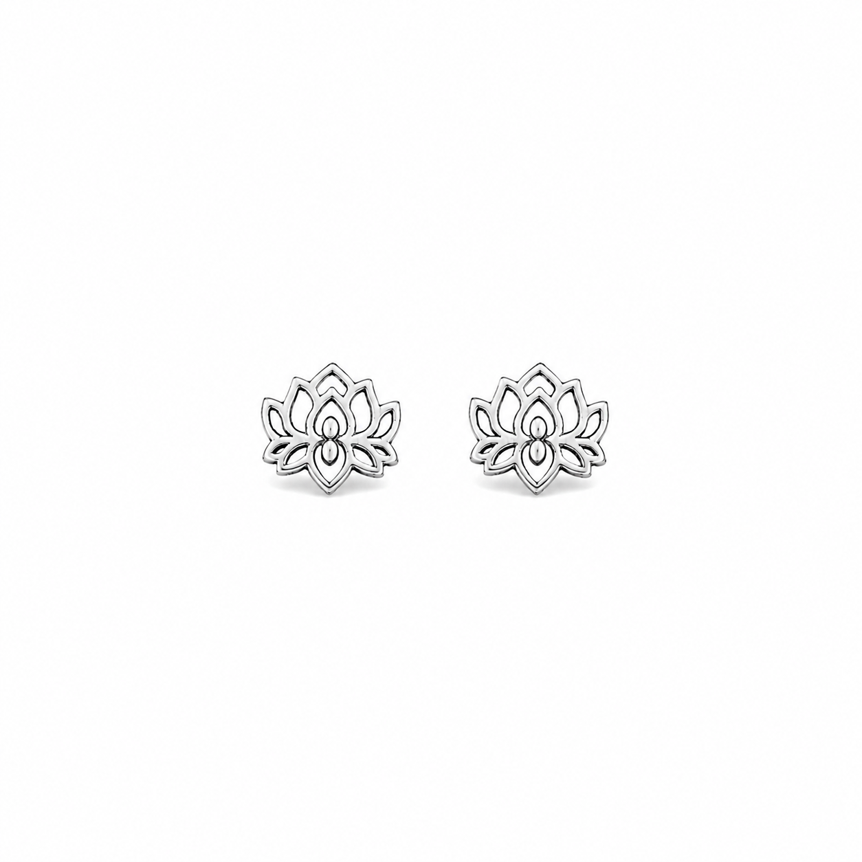 Brinco flor de lótus vazado em prata 925 – Arena Plata (imagem 2)