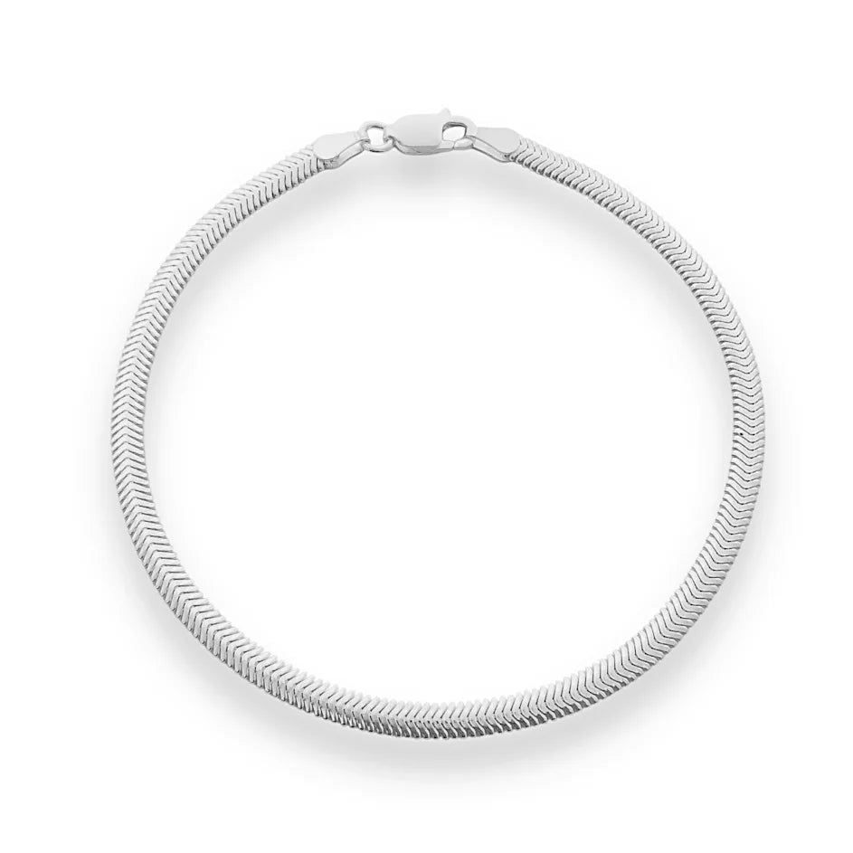 Pulseira Lacraia 3mm masculina prata 925 — vista frontal