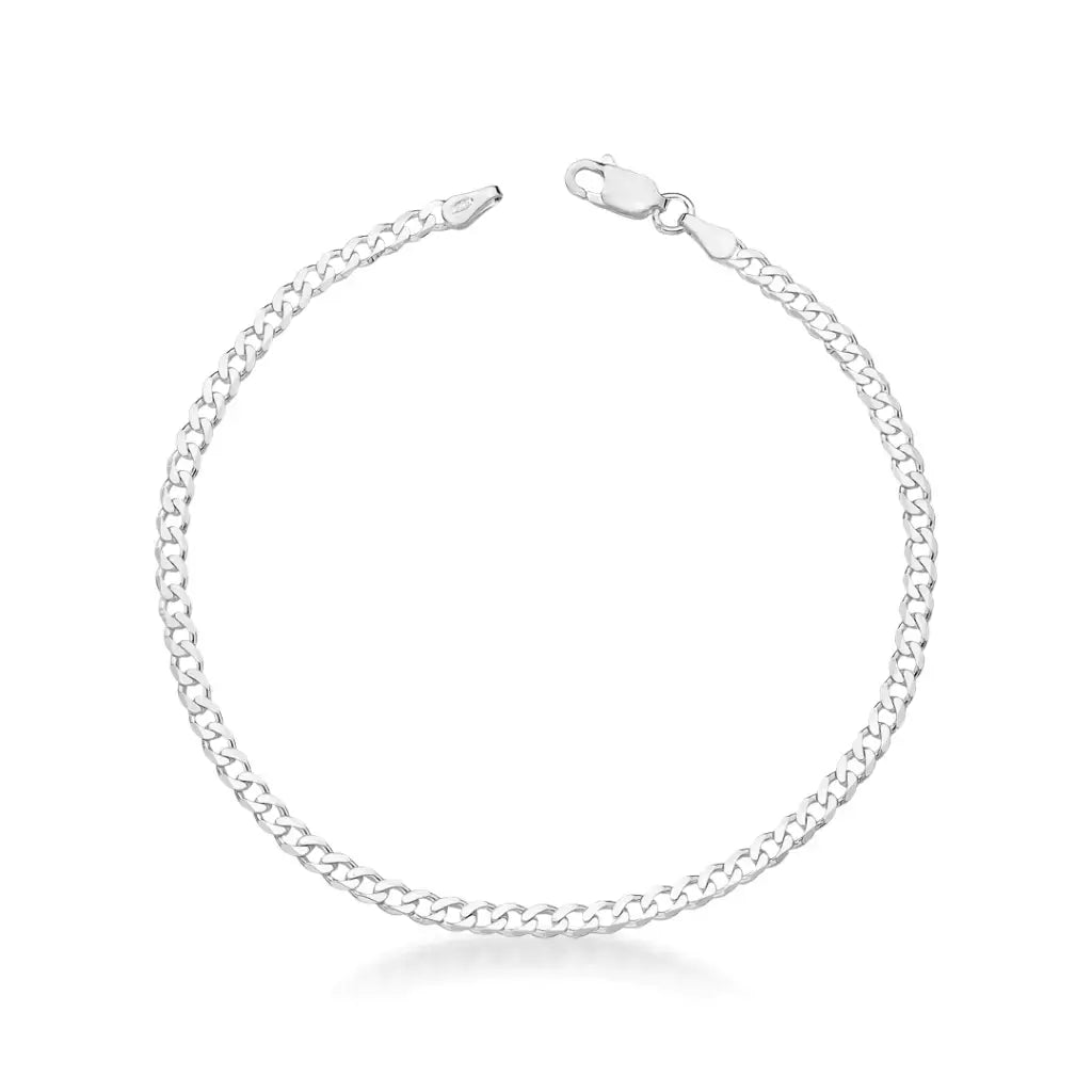 Pulseira Grumet 3mm 20cm prata 925 — vista frontal