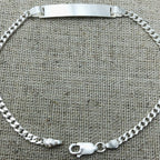 Pulseira Trama prata 925 com chapinha lisa (imagem 3)