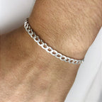 Pulseira Grumet 5mm prata 925 — detalhe dos elos