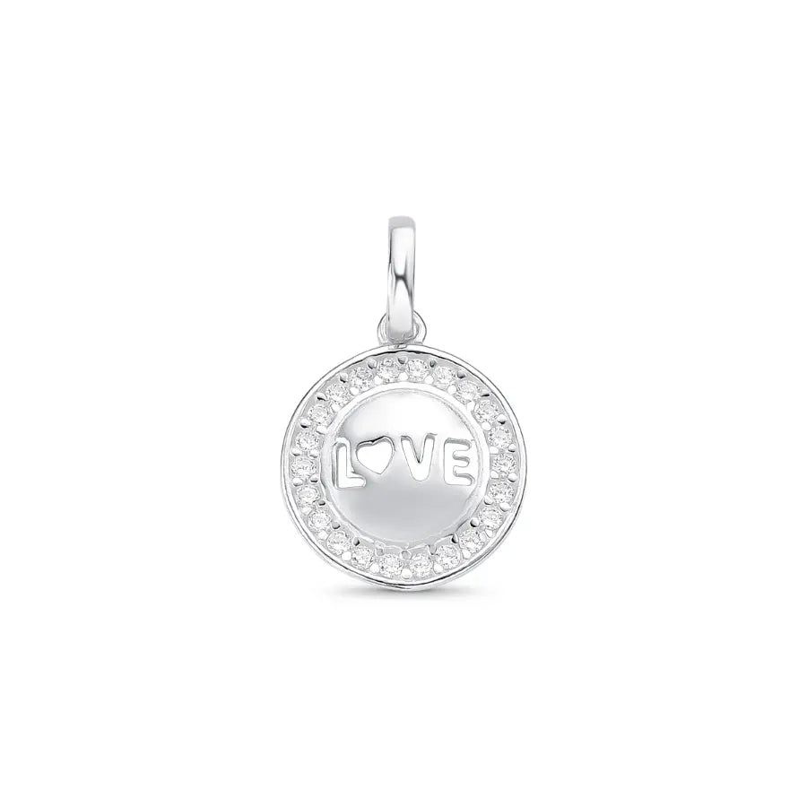 Pingente Medalha Love Vazado Cravejada com Zircônias em Prata 925 – Arena Plata (imagem 1)