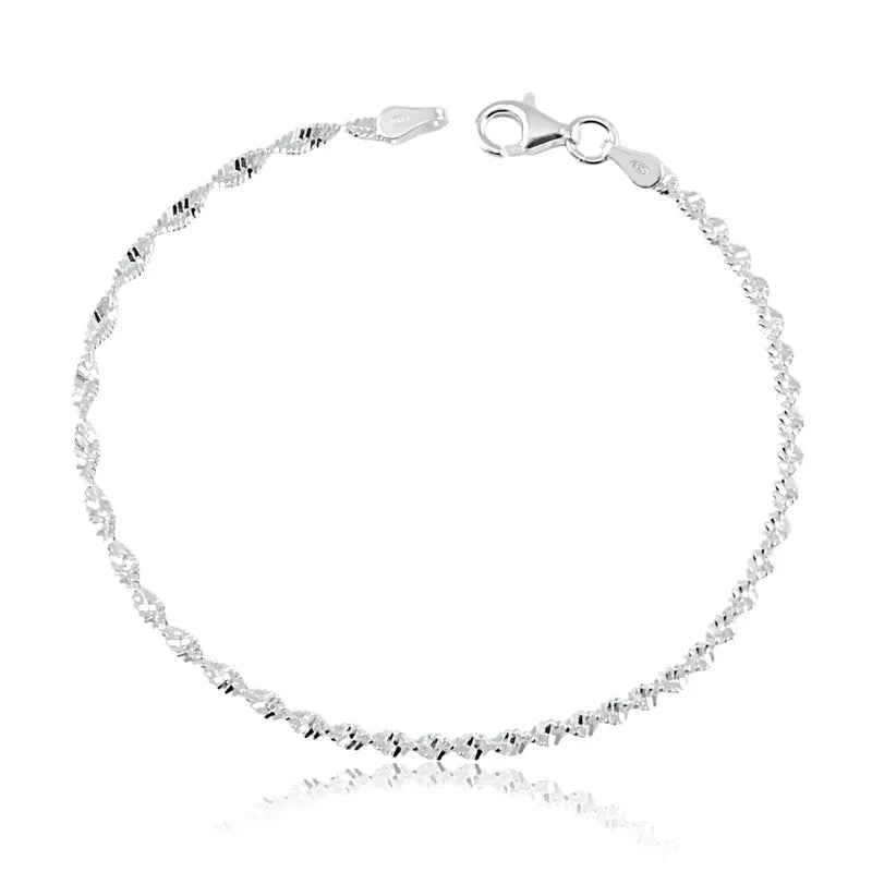 Pulseira de prata 925 laminada torcida fio 2 mm – Arena Plata